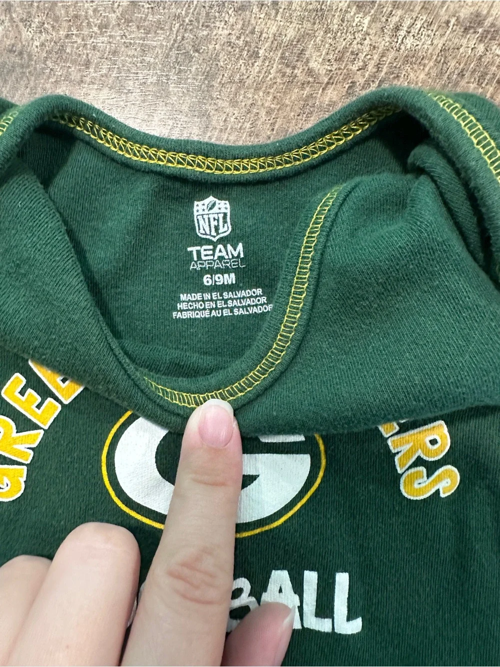 Green Bay Packers Baby Bundle NFL Team Apparel 6–9M/6–12M +FREE Bib & Burp Cloth